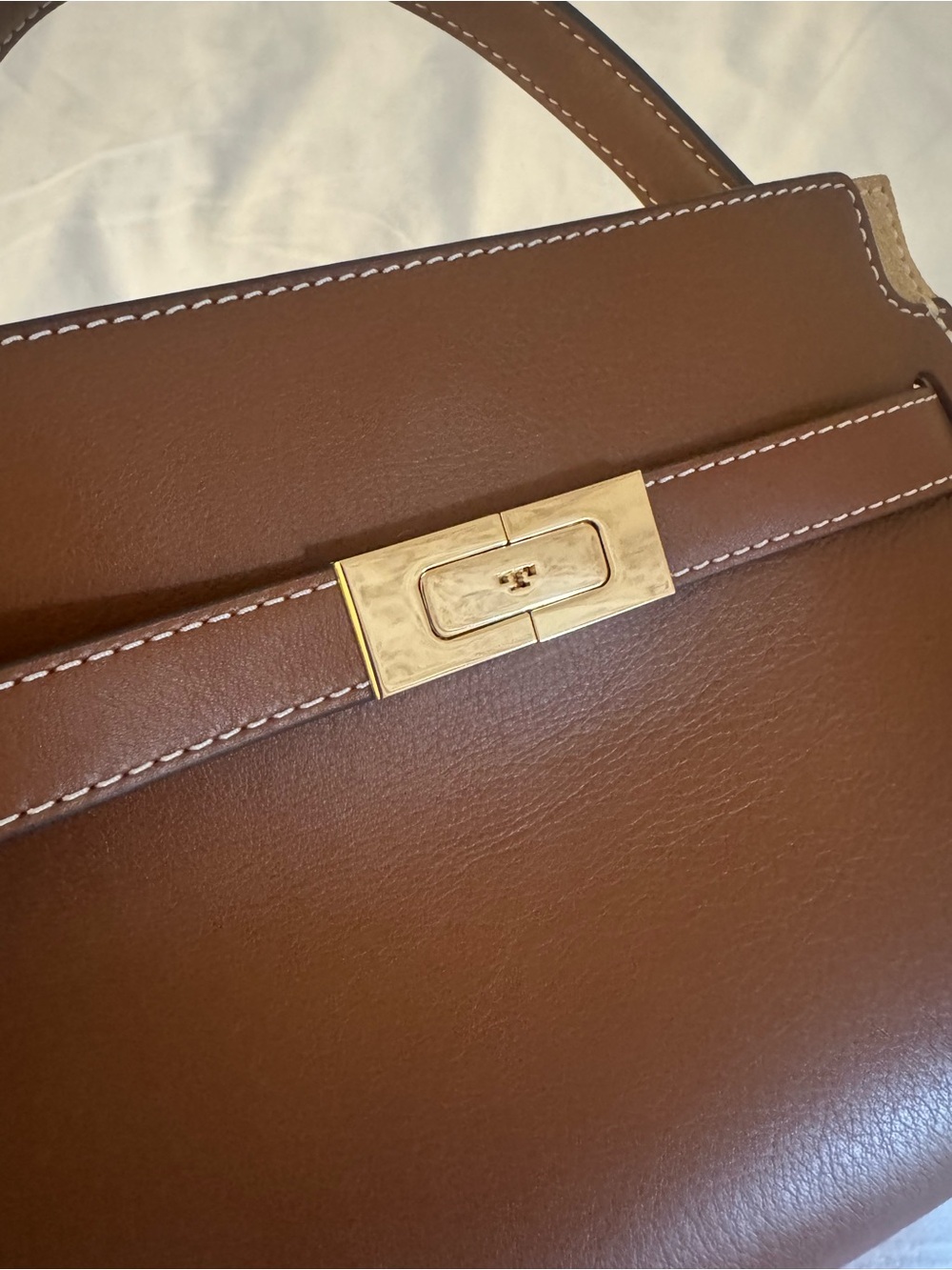 Tory Burch Petite Lee Radziwill Double Bag-Aged Tan- new design - Picture 4 of 12